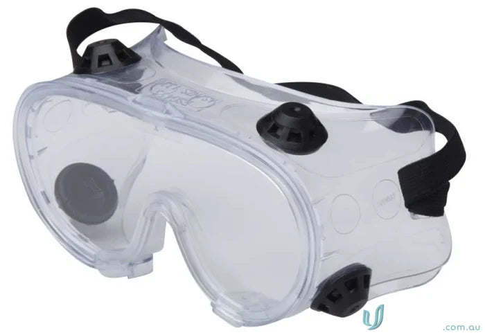 Clear safety goggles with black strap for protection EPS476-2 economy clear 6pk