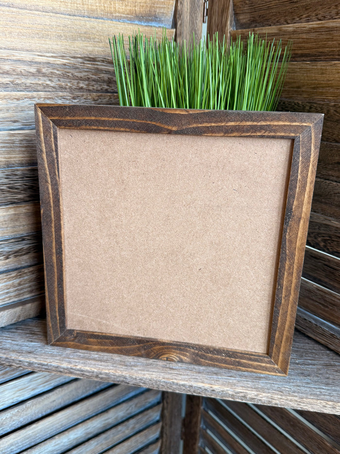 Rustic wood framed blank artwork panel