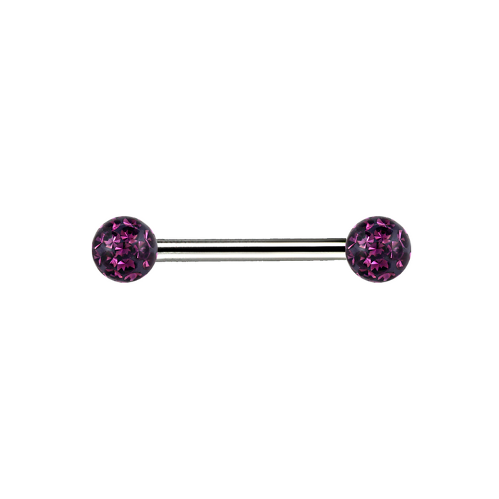 14g Titanium Ferido Jewel Bar Amethyst 12mm / Titanium / Amethyst Barbell