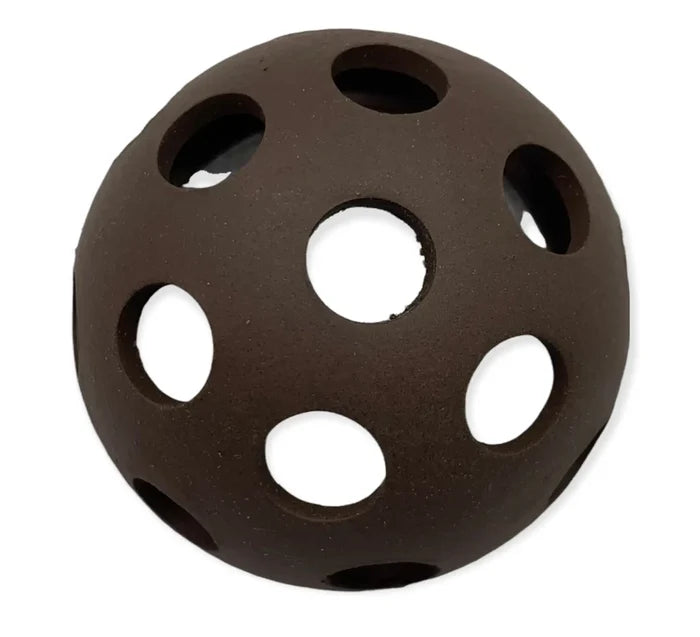 Aquarium Shrimp Hut — brown ceramic dome with circular hide holes