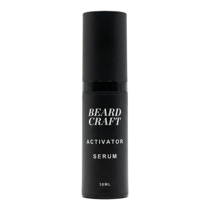 Beard Craft Activator Serum i svart 30ml flaske for skjeggvekst