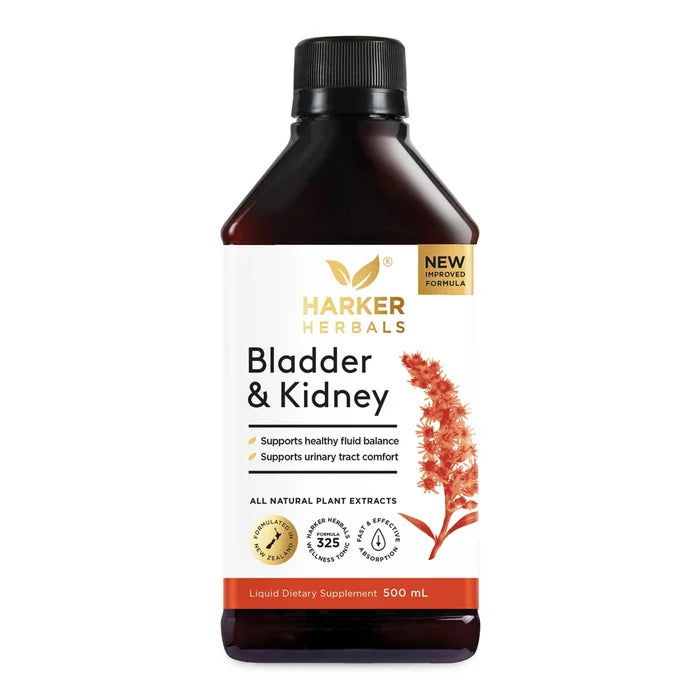 500ml bottle of Bladder & Kidney liquid herbal supplement on a white background.