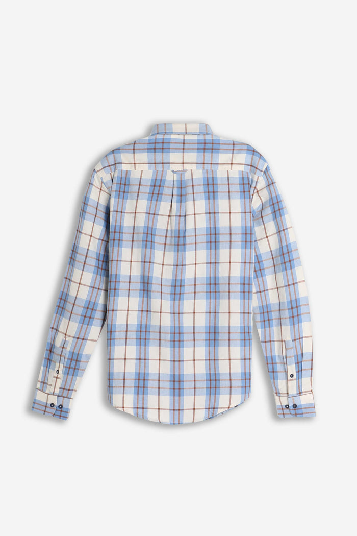 CAMICIA CON QUADRI FLANELLA F PANNA