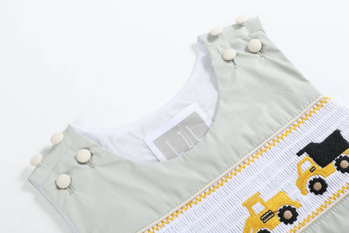 Construction Smocked Overalls: 18-24M