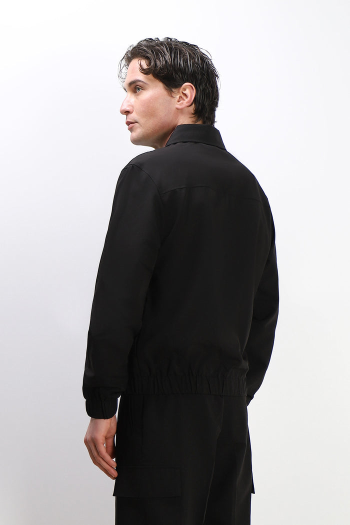 GIUBBOTTO BOMBER COLLO CAMICIA NERO