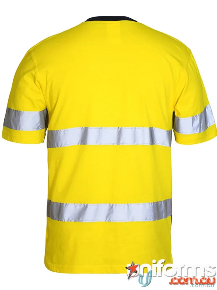 Yellow safety t-shirt with reflective stripes, extra large Aussie standards sizing