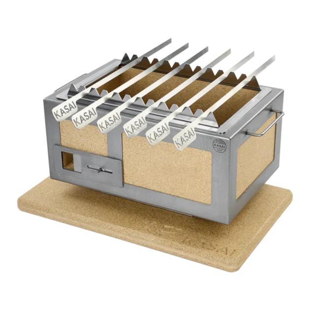 G102 SR Kasai Konro Skewer Rack for Medium Wide Grill x6 Skewers.