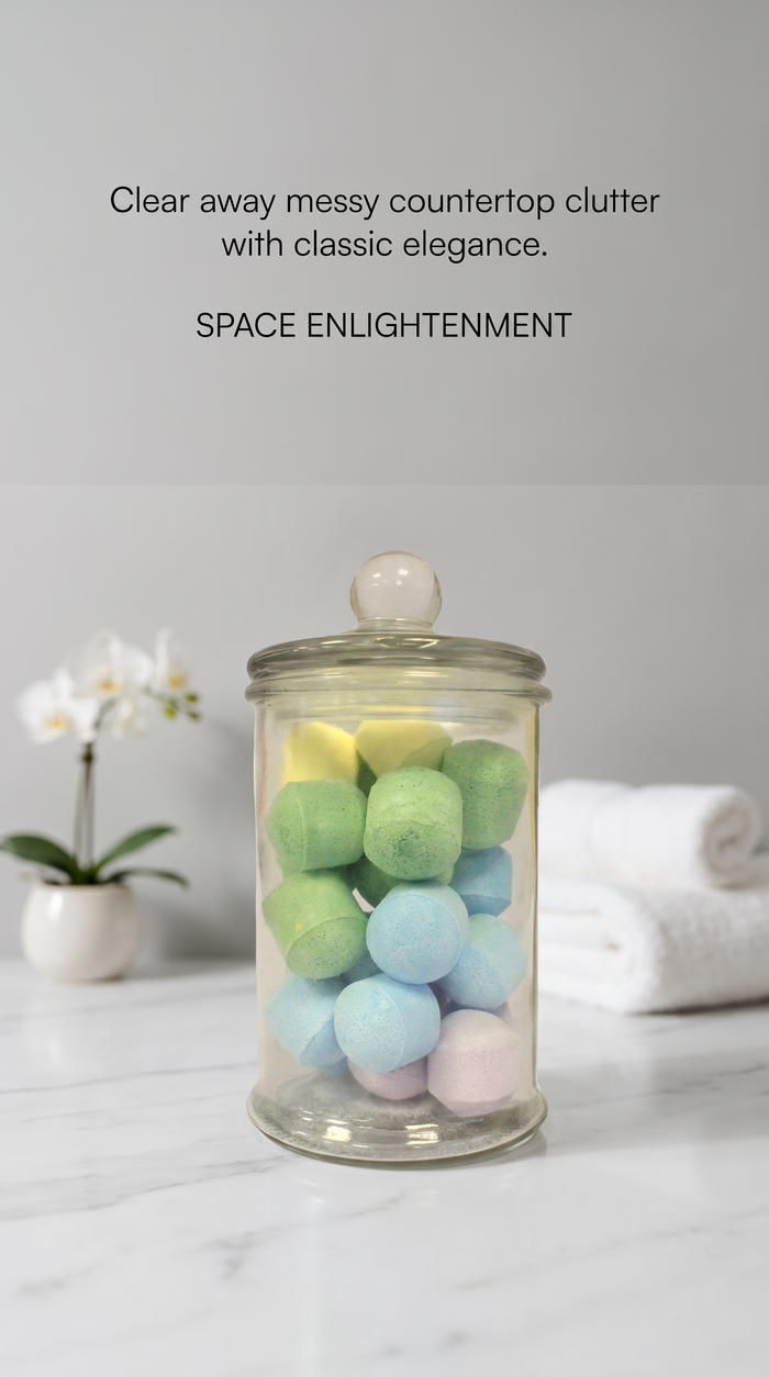 LARGE Clear Classic Jar - Push Down Lid Candy Jars