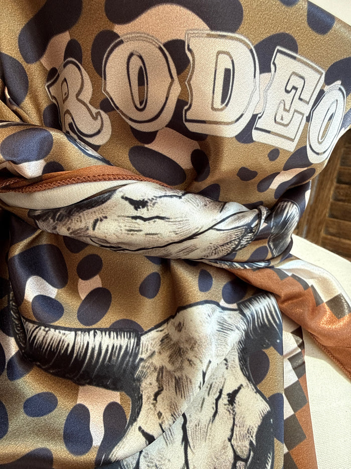 Leopard Print Rodeo Wild Rag Scarf