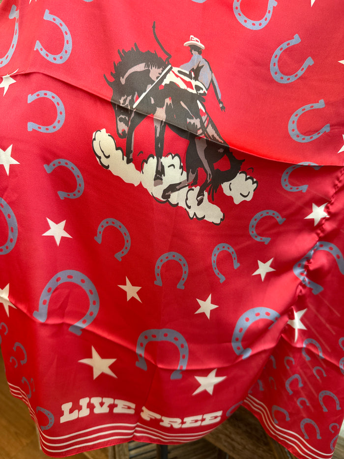 Live Free Bronc Wild Rag Dress Scarf
