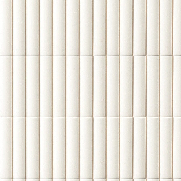 Microtiles 3D Forms Fluted White 10x30 Tile Terratinta