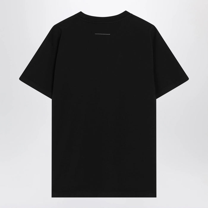 MM6 Maison Margiela - Black cotton jersey T-shirt with logo patch