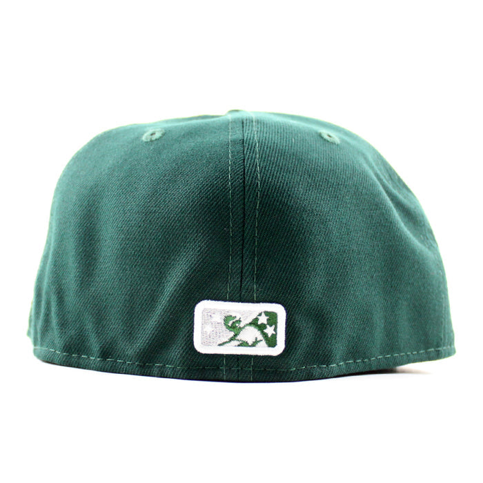 MODESTO AS ELEPHANT California League Patch New Era 59Fifty Fitted Hat (Dark Green Gray Under Brim)