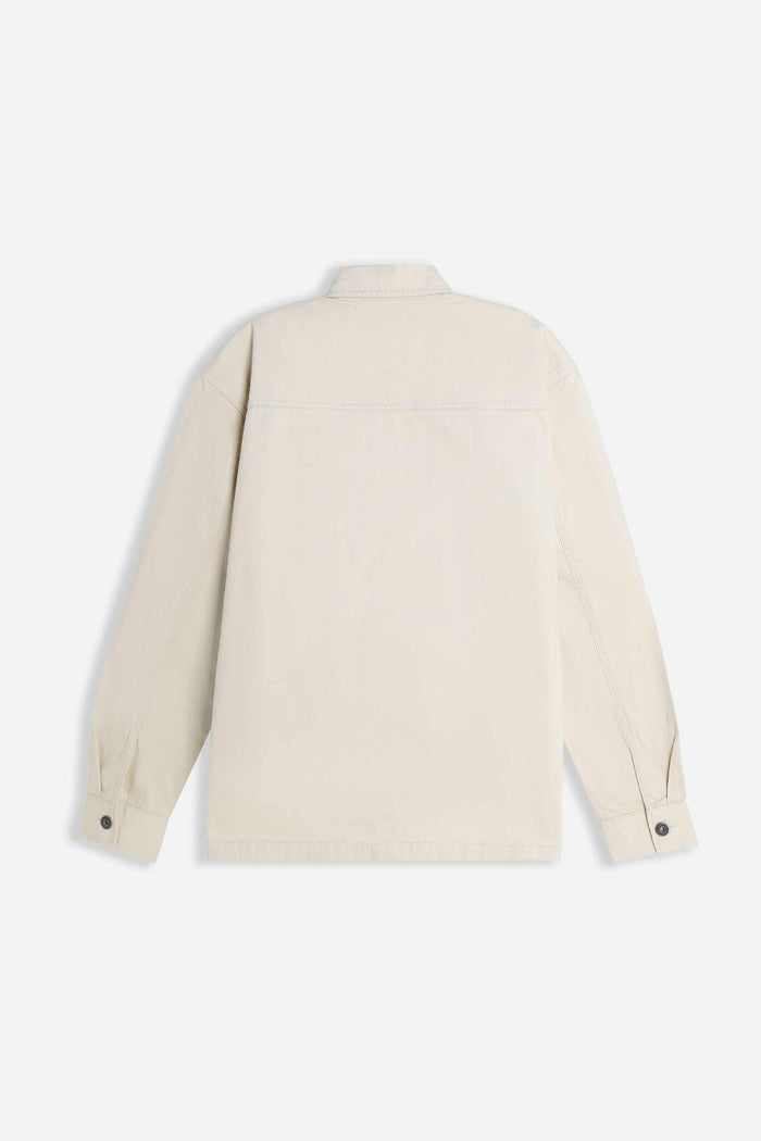 OVERSHIRT IN COTONE DOPPIA TASCA FRONTALE BEIGE CHIARO