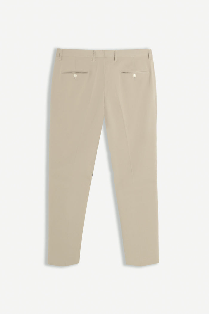 PANTALONE DA ABITO SENZA RISVOLTO SABBIA