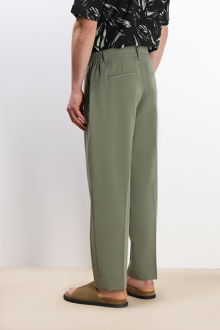 PANTALONE JOGGER MORBIDO VERDE MILITARE