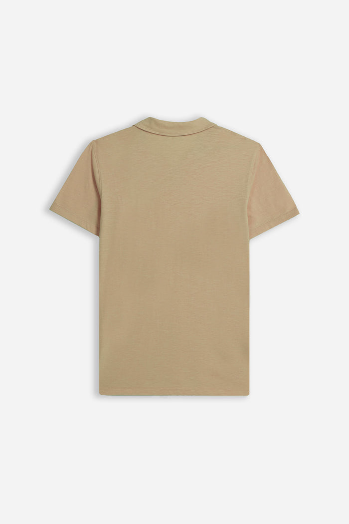 POLO SLUB CON COLLO DERBY SABBIA
