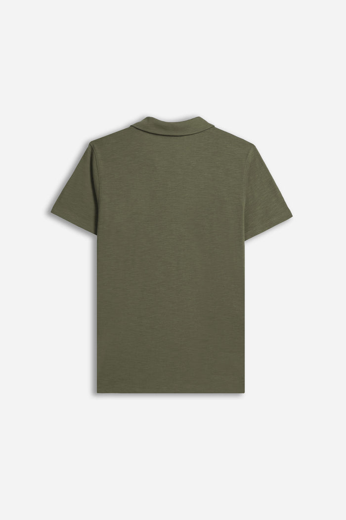 POLO SLUB CON COLLO DERBY VERDE MILITARE