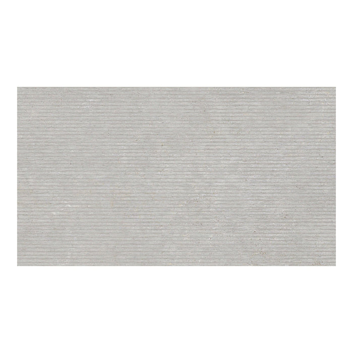Rectangular textured grey wall tile on a white background