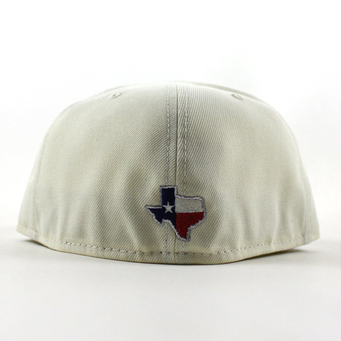 ROOSTER Texas Patch New Era 59Fifty Fitted Hat (Chrome White Navy Gray Under Brim)