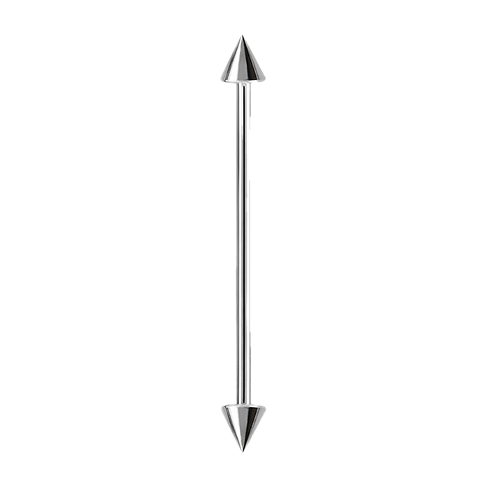 Silver Spike Industrial Bar 38mm / Surgical Steel / Silver Barbell
