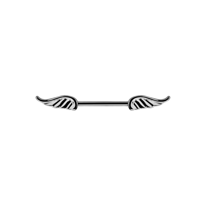 14g Silver Wing Nipple Bar Barbell