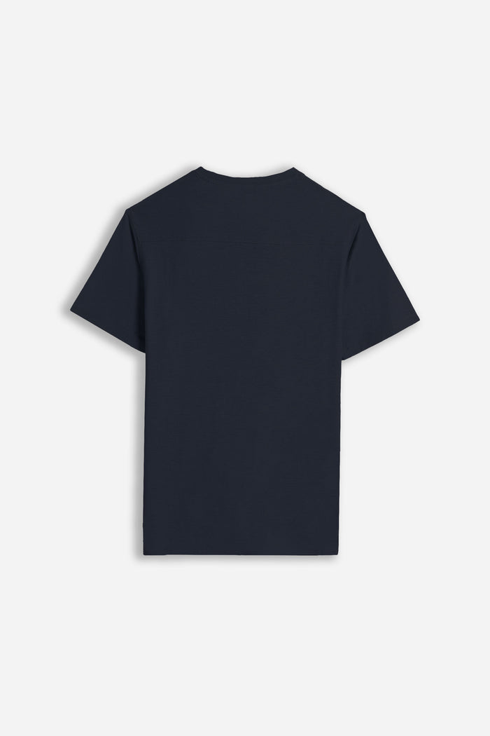 T-SHIRT SLUB SERAFINO CON TASCHINO BLEU