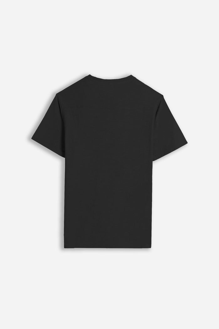 T-SHIRT SLUB SERAFINO CON TASCHINO NERO