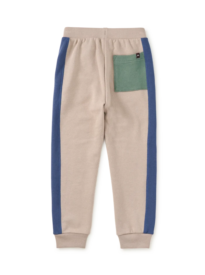 Tea Collection Colorblock Stripe-Out Joggers in Mist