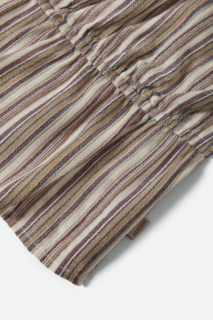 Women's The Abigail Tie Top in the color Worn In Robust Red Stripe - Additional Laydown image