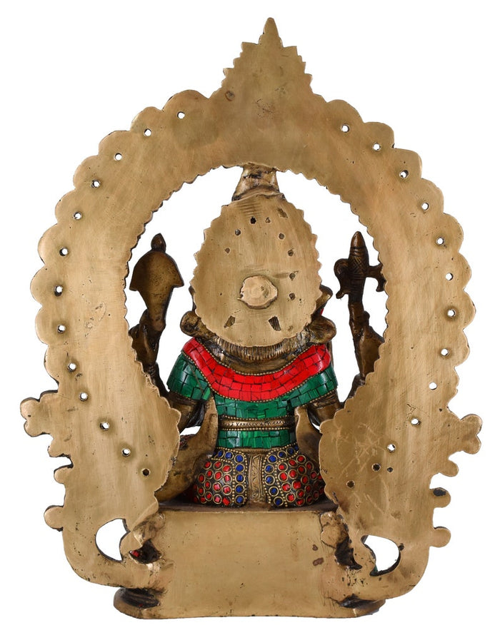 White Whale Lord Mangalkari Ganesha Sitting On Singhasan Bhagwan Idol Ganesha Statue Ganpati Murti Home Décor