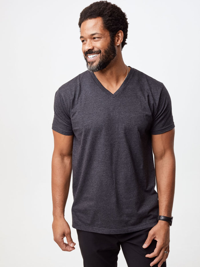 Jarrett is 6', 168lbs and wears a size M # Fresh Colors V-Neck Pack | Fresh Clean Threads