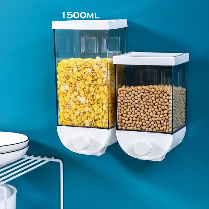 1500ml Transparent Body Eco-Friendly Wall Mounted Grain Storage Box