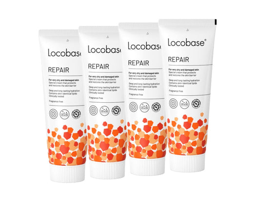 4 × Locobase Repair Cream 100g (3.53 oz) – Intensive Moisturizing Cream for Very Dry & Sensitive Skin