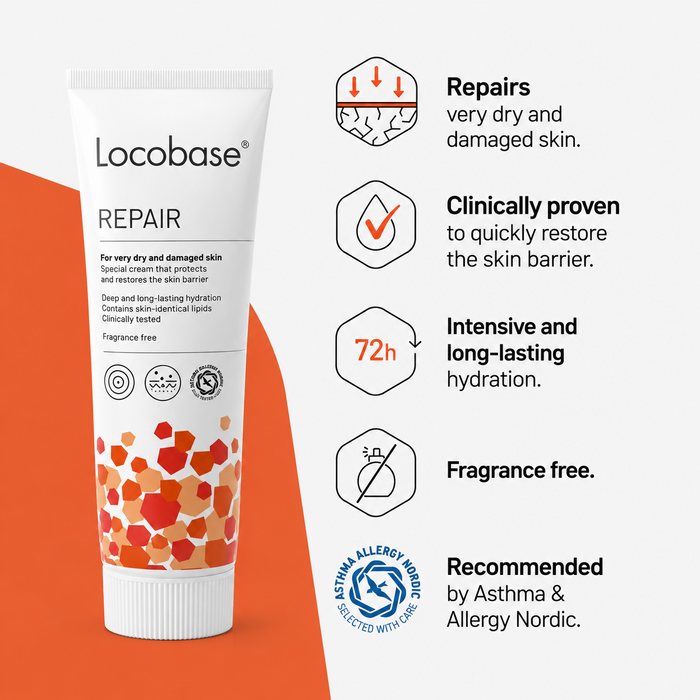 4 × Locobase Repair Cream 100g (3.53 oz) – Intensive Moisturizing Cream for Very Dry & Sensitive Skin