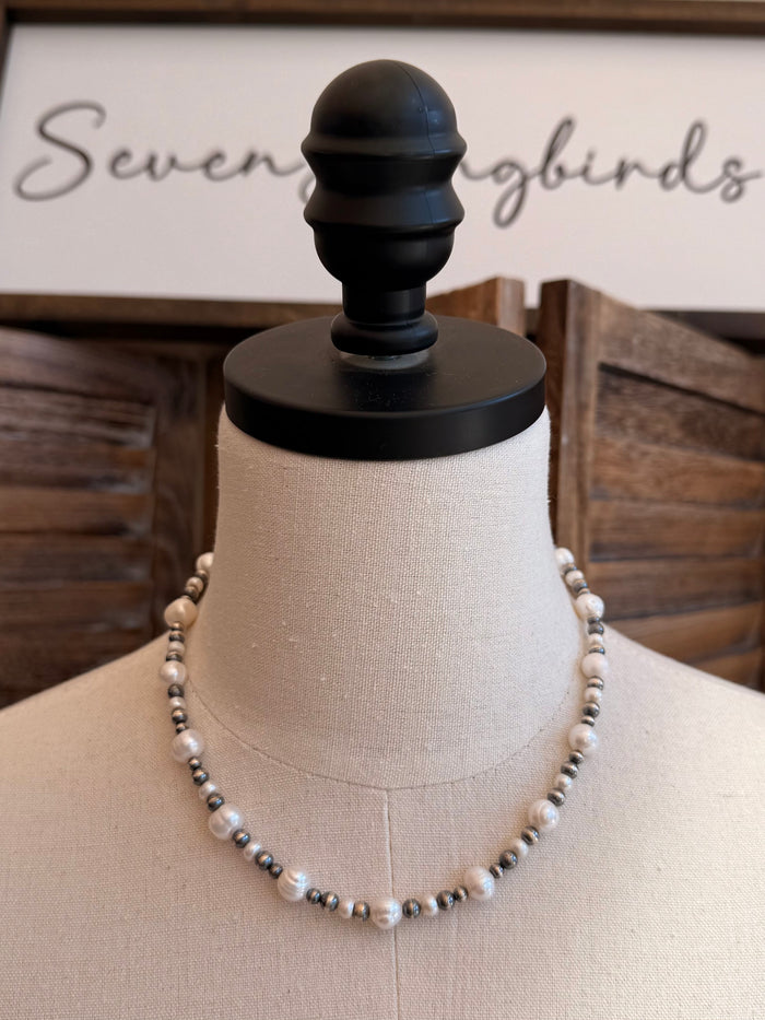 17" Freshwater Pearl Sterling Silver Necklace