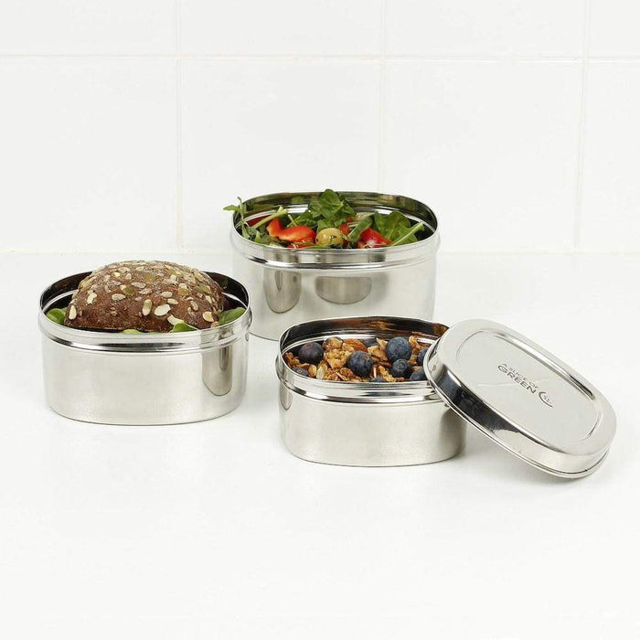 A Slice of Green A Slice of Green Stainless Steel Set of 3 Square Food Containers - Bankura &Keep