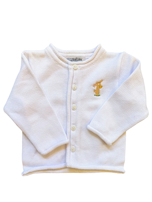 A Soft Idea Mommy & Baby Bunny Cardigan in White