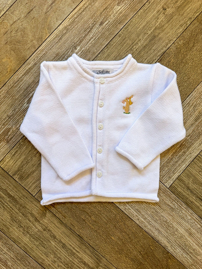 A Soft Idea Mommy & Baby Bunny Cardigan in White