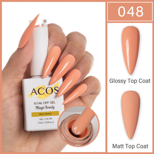 ACOS Magic Beauty Gel Polish Colour Milky Orange (048) - Lashmer