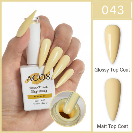 ACOS Magic Beauty Gel Polish Colour Milky Yellow (043) - Lashmer