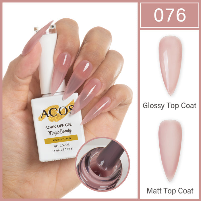 ACOS Magic Beauty Gel Polish Colour TRANSPARENT PINK - Lashmer
