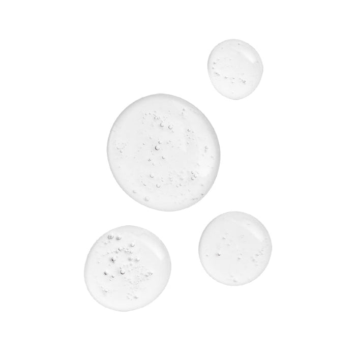 Clear gel droplets with small bubbles suspended inside, representing the Activation Mask | Althaea Skin skincare product texture for hydrating and revitalizing the skin.