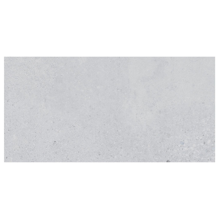 Rectangular gray tile with a textured surface on a white background