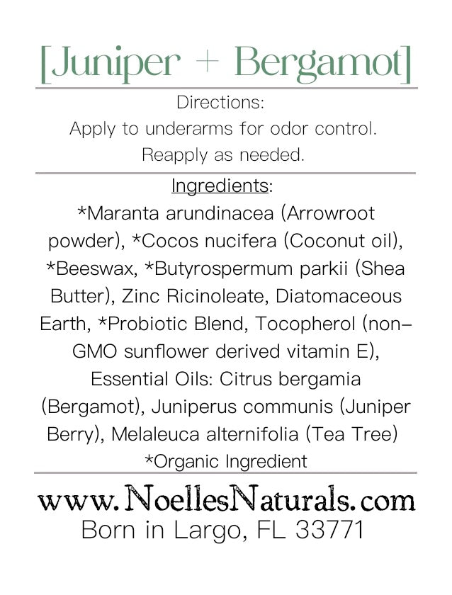 Alive Organic Probiotic Deodorant [Juniper + Bergamot]