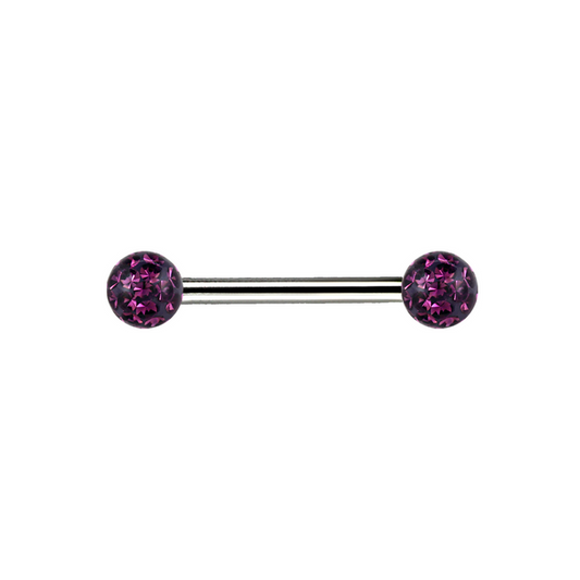 14g Titanium Ferido Jewel Bar Amethyst 12mm / Titanium / Amethyst Barbell