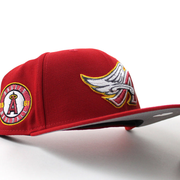 Anaheim Angels 1961 Angels Baseball New Era 59Fifty Fitted Hat (Scarlet Red Gray Under Brim)