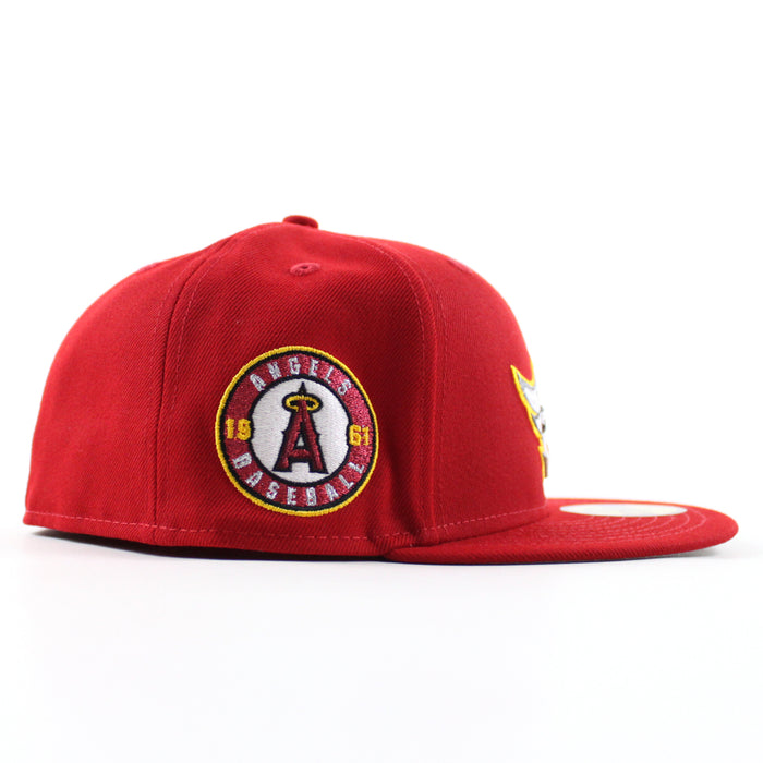 Anaheim Angels 1961 Angels Baseball New Era 59Fifty Fitted Hat (Scarlet Red Gray Under Brim)