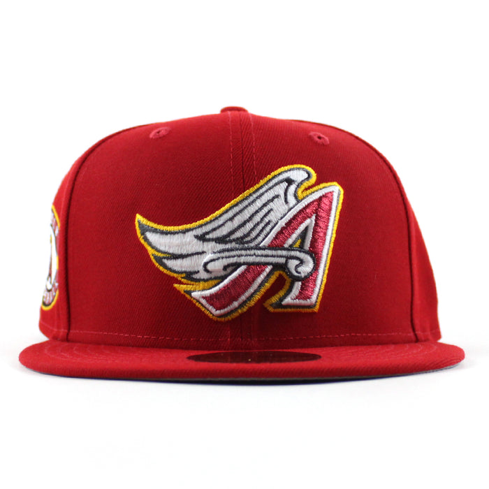 Anaheim Angels 1961 Angels Baseball New Era 59Fifty Fitted Hat (Scarlet Red Gray Under Brim)