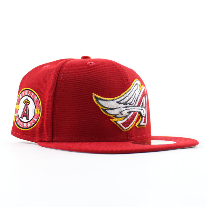 Anaheim Angels 1961 Angels Baseball New Era 59Fifty Fitted Hat (Scarlet Red Gray Under Brim)